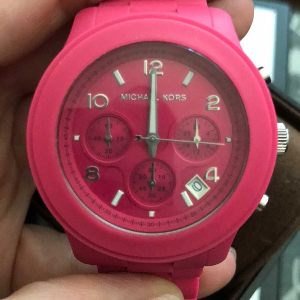 Michael Kors Watch in box (pink jelly band)